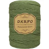 DXRPO Makramee Garn 3 mm x 300 m, Natürliches Makramee, Baumwollgarn Macrame Cord, Baumwollkordel Wird Verwendet Wandbehang, Makramee Blumenampel, DIY Handwerk Pflanze Aufhänger Boho Deko, Olivgrün