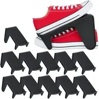Relaxdays Schuhhalter, 12er Set, bis Größe 39, rutschfeste Schuhablage,
