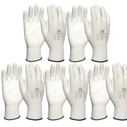 vasalat Schutzhandschuh PU TOUCH ; 5 Paar - weiß , 9