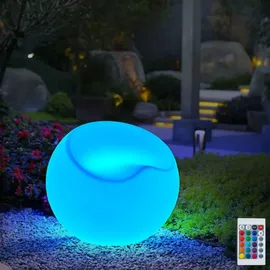 Eurotondisplay LED Gartenleuchte Kunststoff wetterfest IP54 mit Fernbedienung RGBW