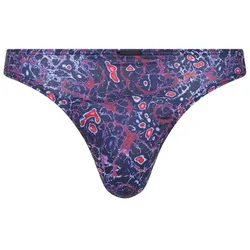 bruno banani Herren String - Microscope, Unterhose, Slip, Muster Schwarz/Blau/Rot XL