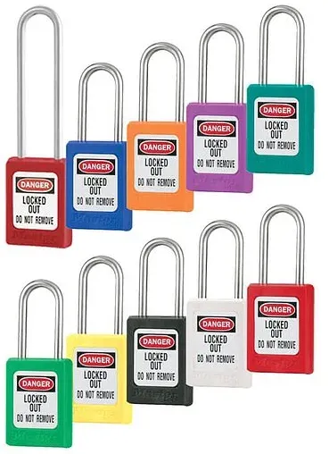 Master Lock Arbeitsschutz Hangschloss S31 mit Schließzwang (Variante: S31 Rot 38 mm Bügel Schlüsselrückhaltung gleichschließend)
