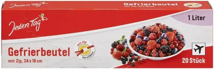 Jeden Tag Gefrierbeutel mit Zip 1L