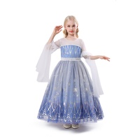 ELSA & ANNA Prinzessin Kleid Mädchen – Eiskönigin – Prinzessinnenkostüm – Mädchen Kleid für Partys, Geburtstage, Fasching, Karneval und Halloween – Prinzessin Kostüm Mädchen – 8-9 Jahre (CNDR15)