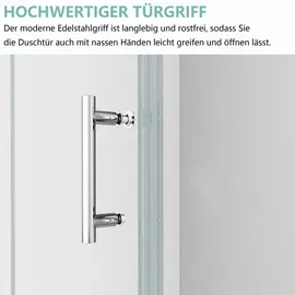 IMPTS Eckdusche mit Falttür links 120 x 90 cm Einscheibensicherheitsglas