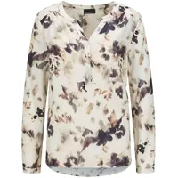 GOLDNER Florale Druckbluse mit V-Ausschnitt Beige 54