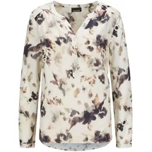 GOLDNER Florale Druckbluse mit V-Ausschnitt Beige 54