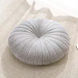 MolynnChic Floor Pillow Meditationskissen Rund Groß Bodenkissen Sitzkissen Für Erwachsene, Samt Dicke Bodenkissen Für Yoga Wohnzimmer Balkon Outdoor Tatami 40cm (Grey)