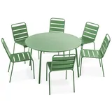 Oviala Palavas Gartenset Tisch rund 7-tlg. Grüner Kaktus