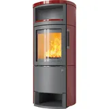 Kaminofen Hark 44-5.3 GT ECOplus RUA 8 kW - Ofenkacheln: bordeaux-rot - Korpus: titan