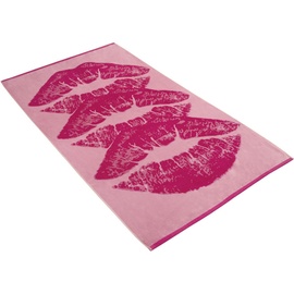VOSSEN Strandtuch, Violett, Textil, 100x180 cm, Cranberry