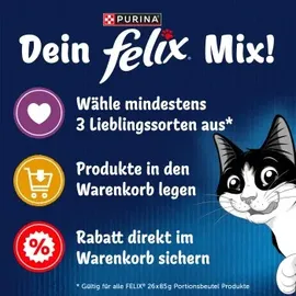 FELIX So gut wie es aussieht Doppelt Lecker Katzenfutter nass in Gelee 26 x 85 g