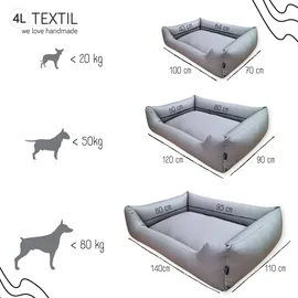 4L Textil Hundekorb Mario 100 x 70 cm schwarz