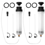 AROMUJOY 2PCS Ölabsaugspritze 500ml, Ölspritze Ölabsaugpistole, Ölabsaugpumpe Handpumpe, Flüssigkeitsabsauger Füllpumpe, Absaugpumpe mit Schlauch Ersatzringen für Motor, Bremsflüssigkeit, Kühlmittel