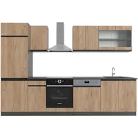 Vicco Küchenzeile R-Line J-Shape 300 cm Eiche/Anthrazit