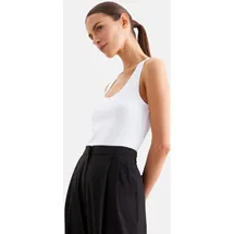 Seidensticker Shirttop Ohne Arm Rundhals Uni Weiß L