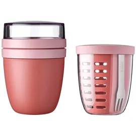 Mepal Ellipse Lunchpot mit Fruitpot 2er Set Rosa 2 x 2,0 cm 0,2 l
