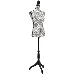 vidaXL Damenbüste Schneiderpuppe Torso Schwarz Weiß
