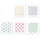 OM System Olympus Thread Hitomezashi Sashiko Stickpackung Untersetzer weiß 5Stk mit dünnem Sashiko Garn Stoff bedruckt, Multifarbig