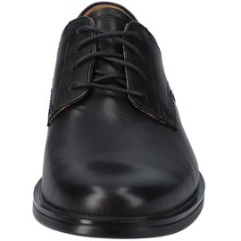 CLARKS Un Aldric Lace Derbys, Schwarzes Leder, 43 EU Weit