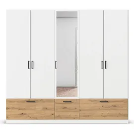 Rauch Drehtürenschrank Bari 225 x 210 x 54 cm Weiß/Eiche Artisan