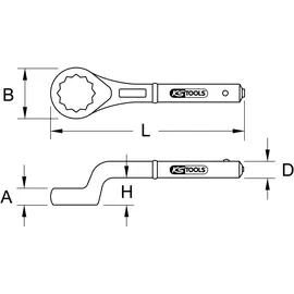 KS Tools Zugringschlüssel gekröpft 22 mm