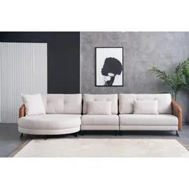 aea Ecksofa Couch Sofa L-Form Sofa Modular Kissen Modern Design Eckcouch - Beige