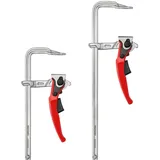 MAXPOWER 2 Stücke Schraubzwingen Set 200mmx60mm+300mmx60mm Ratsche Schnelle Veröffentlichung Schraubzwinge profi Spannzwingen