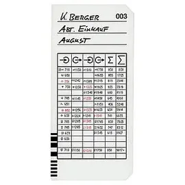 Bürk Mobatime Stempelkarte Typ 2-5 Weiß 200 St.