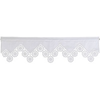 Querbehang Dufour, HOSSNER - ART OF HOME DECO, Stangendurchzug (1 St), halbtransparent, Wirkware, handgehäkelte Spitze, weiß, Baumwolle weiß 120 cm x 50 cm