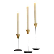 Dekoleidenschaft Kerzenständer "Schwarz & Gold" 16 - 25 cm hoch Metall Stabkerzenhalter, Kerzenhalter (3 St., im Set) schwarz