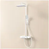EMKE Duschsystem mit Thermostat Weiß 30×20 cm 118cm