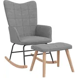 vidaXL Schaukelsessel mit Hocker Polyester 70 x 100 x 80 cm Hellgrau