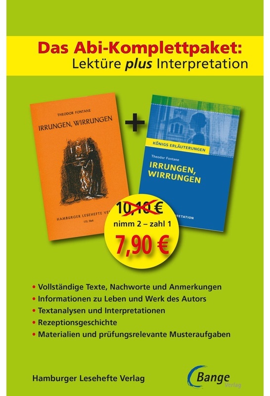 Das Abi-Komplettpaket: Lektüre Plus Interpretation - Irrungen  Wirrungen - Theodor Fontane  Kartoniert (TB)