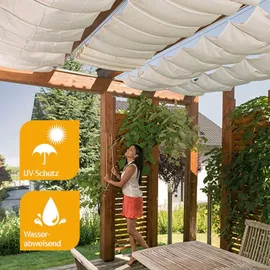 WINDHAGER Sonnensegel Seilspanntechnik, 420 x 140 cm, Weiß, Beschattung von Wintergarten und Terrasse, 10872