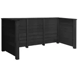 Plus Mülltonnenverkleidung Klink  (294 x 97 x 108 cm, Holz, Schwarz RAL 9005)