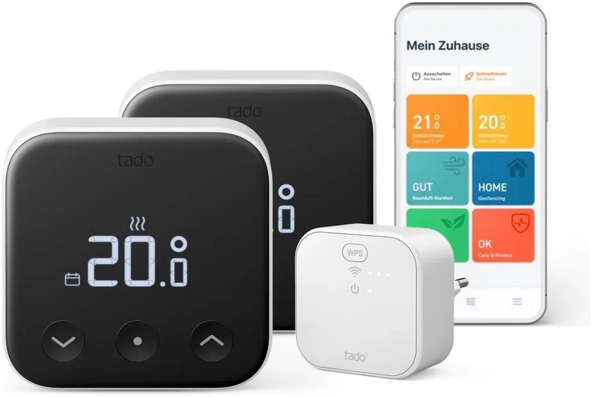 TADO Smart-Home-Zubehör "Kit Smartes Thermostat + Smartes Thermostat (Line X)", Smart-Home-Stationen, schwarzB:19,5cm H:10,5cm T:29,5cm