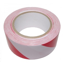 PEREL 500WR Signalband Warnband selbstklebend ROT-WEIß Länge 33 Meter Breite 50mm (0,30 € / Meter)
