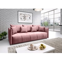 Furnix Schlafsofa ASVIL 3-Sitzer Schlafsofa Couch mit Schlaffunktion Bettkasten, modernes Design, gemütlich und funktional zugleich rosa