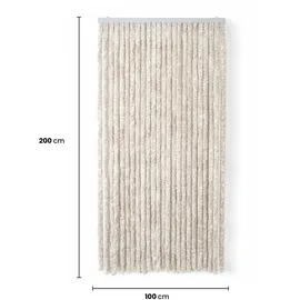 Lemodo Flauschvorhang 100 x 200 cm Beige/Weiß