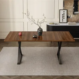 Okwish Esstisch 180 x 75 x 90 cm Nussbaum/schwarz