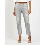 Gang "94NICA CROPPED", Damen, Gr. 26, Normalgrößen, big grau, 98% Baumwolle, 2% Elasthan, unifarben, Basic, regular fit 7/8-Länge, Jeans, im 5-Pocket Style
