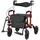 Costway 2in1 Rollator & Rollstuhl faltbar mit Sitz Luftbereifung bis 140 kg Rot