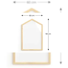 ALLboards Magnettafel – Magnetisches, trocken abwischbares Whiteboard in Form eines Hauses, mit Holzrahmen
