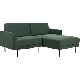 Beliani Ecksofa 2-Sitzer Stoff Dunkelgrün