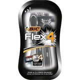 BIC Flex 4 Comfort Rasierer Set Männer, 4 Klingen, Für empfindliche Haut, 3 Stück