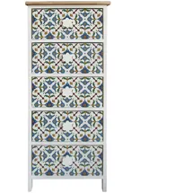 Mobili Rebecca Rebecca Mobili Kommode mit 5 Schubladen Modernes Holz, Weiß, Blau 93x40x30