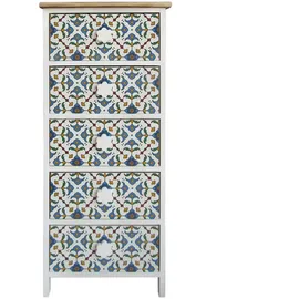 Mobili Rebecca Rebecca Mobili Kommode mit 5 Schubladen Modernes Holz, Weiß, Blau 93x40x30