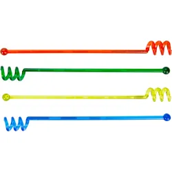 Cocktailrührer Spindel bunt - 1,5 x 18,5cm (200Stk.) - 200er Pack, bunt - bunt