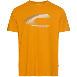 CAMEL ACTIVE T-Shirt CAMEL ACTIVE, Herren, Gr. XXL, orange (burned gelb), Jersey, Obermaterial: 100% Baumwolle, bedruckt, regular fit taillenbedeckt, Rundhals, Shirts T-Shirt, mit Logo Print